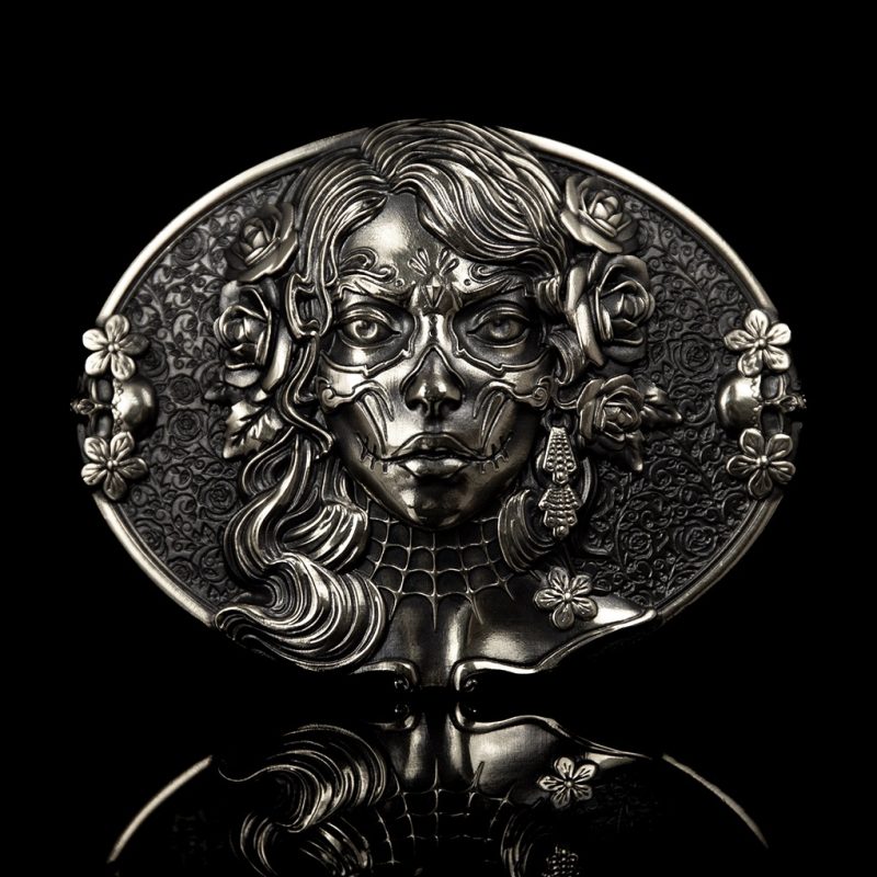 Neusilber Schalle Sugar Skull