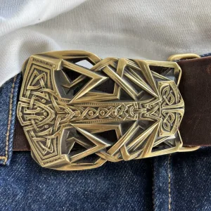 Messing-Schnalle-Mjölnir